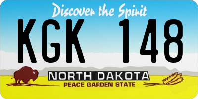 ND license plate KGK148