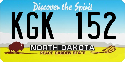 ND license plate KGK152