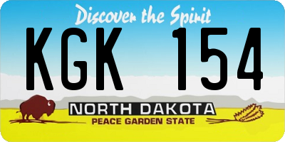 ND license plate KGK154
