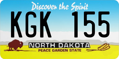 ND license plate KGK155