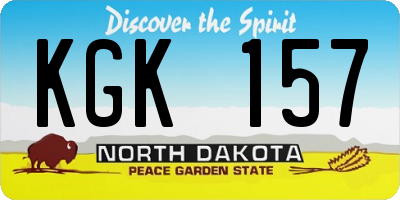 ND license plate KGK157