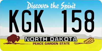 ND license plate KGK158