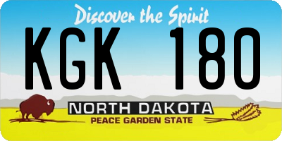 ND license plate KGK180