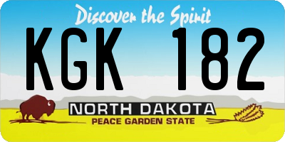 ND license plate KGK182