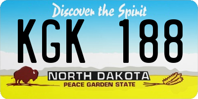 ND license plate KGK188