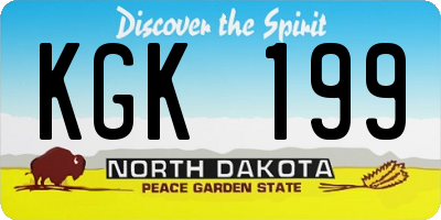 ND license plate KGK199