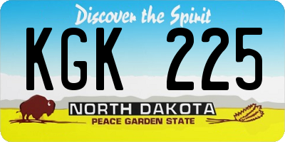 ND license plate KGK225