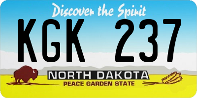 ND license plate KGK237