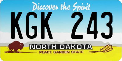 ND license plate KGK243