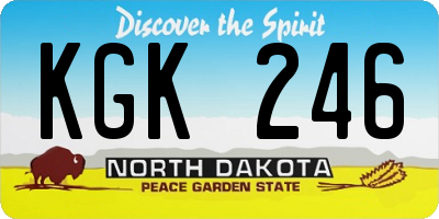 ND license plate KGK246
