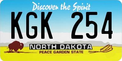 ND license plate KGK254