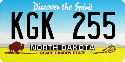 ND license plate KGK255