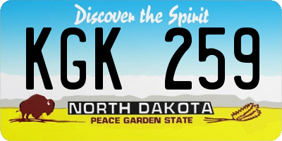 ND license plate KGK259