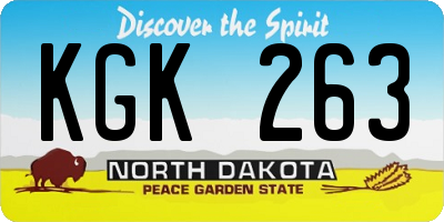 ND license plate KGK263