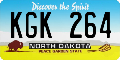 ND license plate KGK264