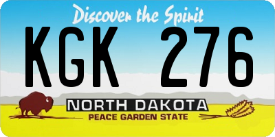 ND license plate KGK276