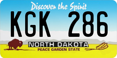 ND license plate KGK286