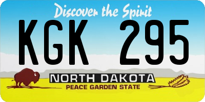 ND license plate KGK295