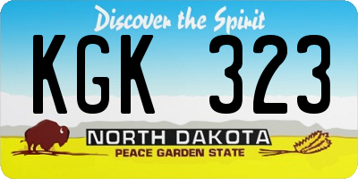 ND license plate KGK323