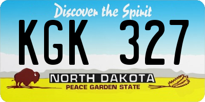 ND license plate KGK327