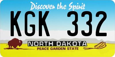 ND license plate KGK332
