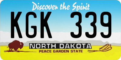 ND license plate KGK339