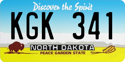 ND license plate KGK341