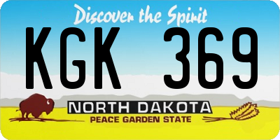 ND license plate KGK369