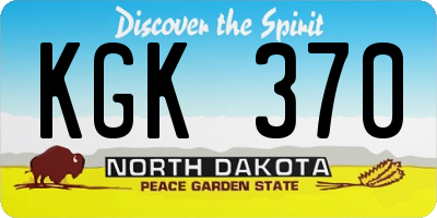 ND license plate KGK370