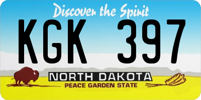 ND license plate KGK397
