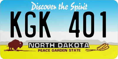 ND license plate KGK401