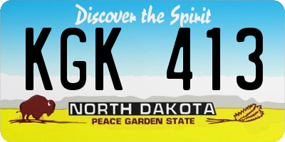 ND license plate KGK413