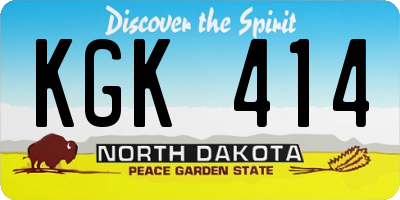ND license plate KGK414