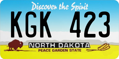 ND license plate KGK423