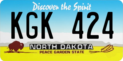 ND license plate KGK424