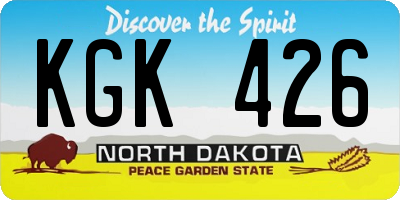 ND license plate KGK426