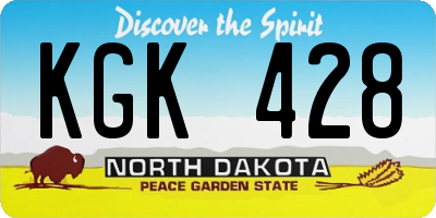 ND license plate KGK428