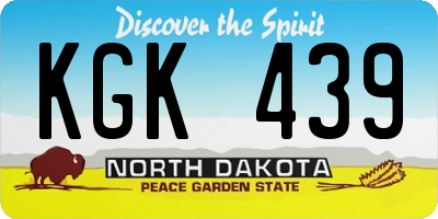 ND license plate KGK439