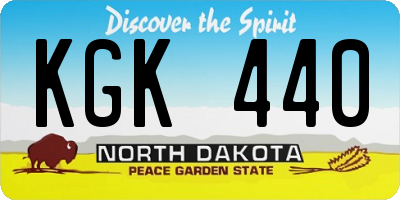 ND license plate KGK440