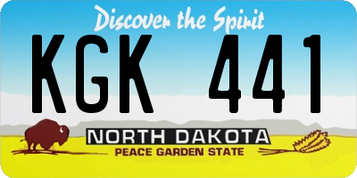 ND license plate KGK441