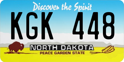 ND license plate KGK448