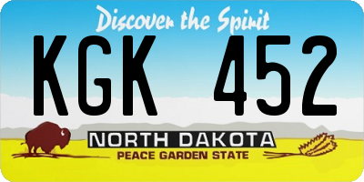 ND license plate KGK452