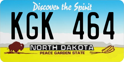ND license plate KGK464