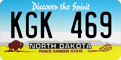 ND license plate KGK469