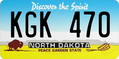ND license plate KGK470