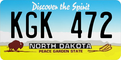 ND license plate KGK472