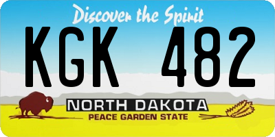 ND license plate KGK482