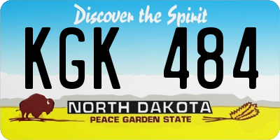 ND license plate KGK484