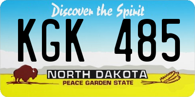 ND license plate KGK485