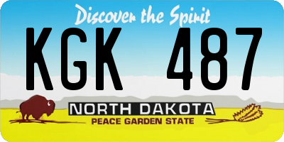 ND license plate KGK487